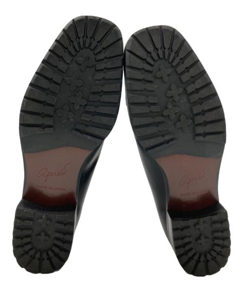 apres（アプレ）apres (アプレ) センタージップブーツ ブラック サイズ:SIZE 24cmの古着・服飾アイテム