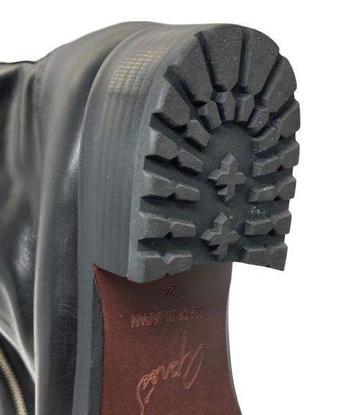 apres（アプレ）apres (アプレ) センタージップブーツ ブラック サイズ:SIZE 24cmの古着・服飾アイテム