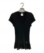 CHANELシャネル）の古着「ココマーク サマーニット」｜ブラック