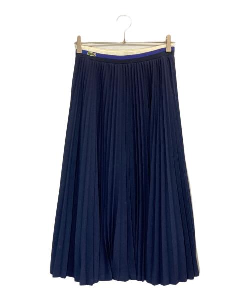 LACOSTE（ラコステ）LACOSTE (ラコステ) ウエストボーダープリーツスカート ネイビー サイズ:36の古着・服飾アイテム