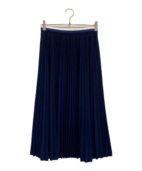 LACOSTE（ラコステ）LACOSTE (ラコステ) ウエストボーダープリーツスカート ネイビー サイズ:36の古着・服飾アイテム