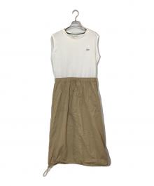 LACOSTE（ラコステ）の古着「コンビネーションノースリーブドレス」｜ベージュ