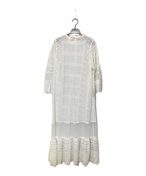IENA LA BOUCLE（イエナ ラ ブークル）IENA LA BOUCLE (イエナ ラ ブークル) チュールエンブロイダリーワンピース ホワイト サイズ:-の古着・服飾アイテム