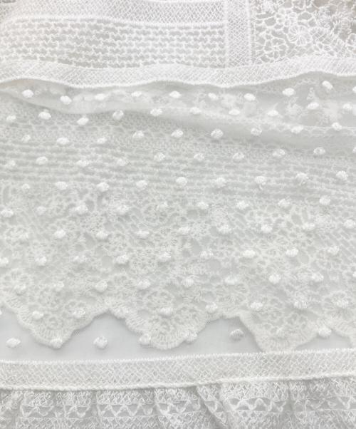 IENA LA BOUCLE（イエナ ラ ブークル）IENA LA BOUCLE (イエナ ラ ブークル) チュールエンブロイダリーワンピース ホワイト サイズ:-の古着・服飾アイテム
