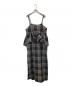 Curensology（カレンソロジー）の古着「チェックペプラムキャミワンピース」｜グレー×ブラック
