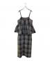 Curensology (カレンソロジー) チェックペプラムキャミワンピース グレー×ブラック サイズ:Free：16000円