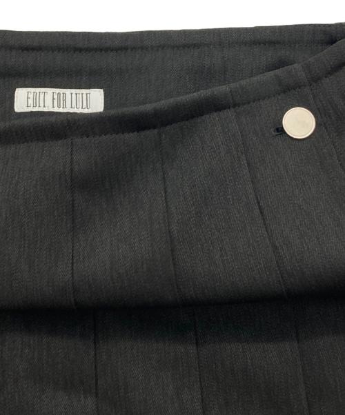edit.for lulu（エディットフォールル）edit.for LuLu (エディットフォールル) サイドボタン プリーツスカート ブラック サイズ:36の古着・服飾アイテム