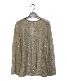 journal standard L'essage（ジャーナルスタンダード レサージュ）の古着「スパンコールロングスリーブブラウス」｜ベージュ