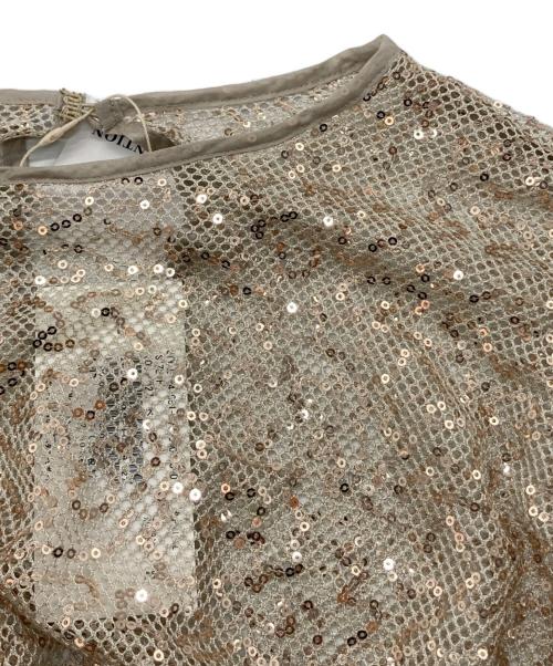 journal standard L'essage（ジャーナルスタンダード レサージュ）journal standard L'essage (ジャーナルスタンダード レサージュ) スパンコールロングスリーブブラウス ベージュ サイズ:-の古着・服飾アイテム