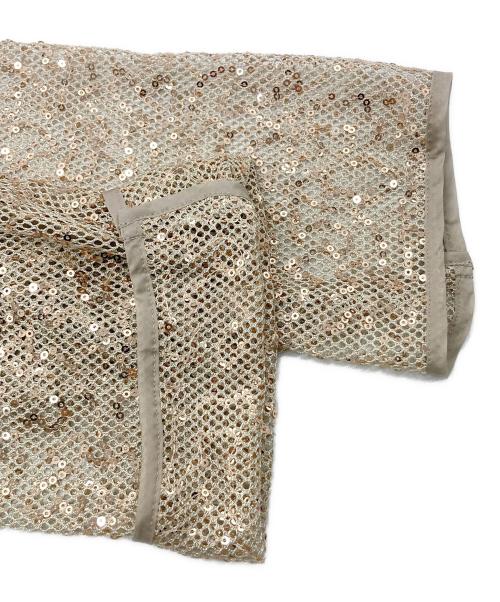 journal standard L'essage（ジャーナルスタンダード レサージュ）journal standard L'essage (ジャーナルスタンダード レサージュ) スパンコールロングスリーブブラウス ベージュ サイズ:-の古着・服飾アイテム