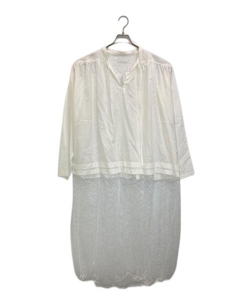 GALLARDA GALANTE（ガリャルダガランテ）GALLARDA GALANTE (ガリャルダガランテ) レース切替リネンワンピース ホワイト サイズ:Fの古着・服飾アイテム