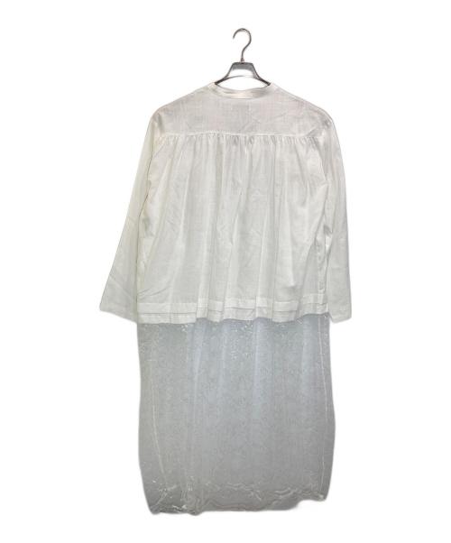 GALLARDA GALANTE（ガリャルダガランテ）GALLARDA GALANTE (ガリャルダガランテ) レース切替リネンワンピース ホワイト サイズ:Fの古着・服飾アイテム