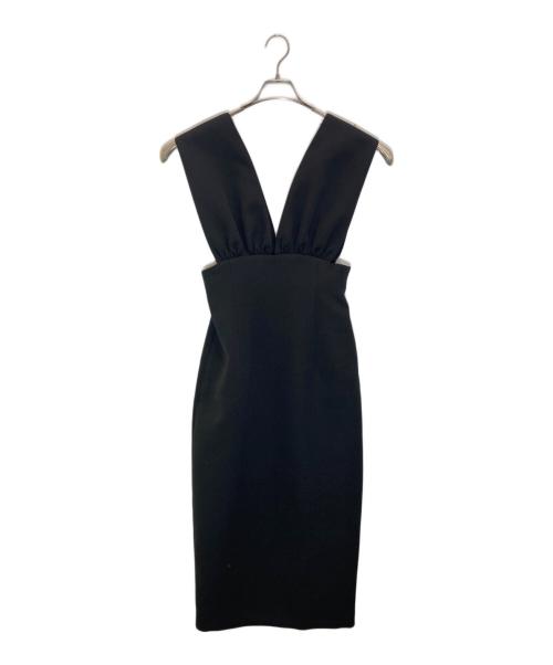 Whim Gazette（ウィムガゼット）Whim Gazette (ウィムガゼット) Vジャンスカワンピース ブラック サイズ:38の古着・服飾アイテム