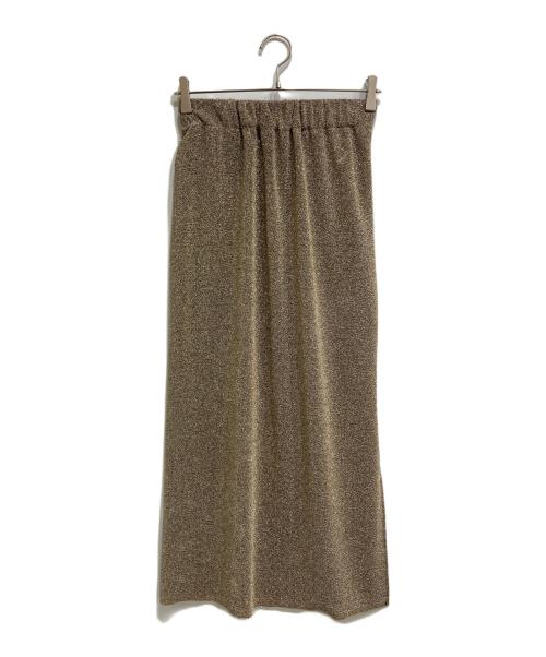 COLLAGE GALLARDAGALANTE（コラージュ ガリャルダガランテ）COLLAGE GALLARDAGALANTE (コラージュ ガリャルダガランテ) ラメカットIラインスカート ゴールド サイズ:Freeの古着・服飾アイテム