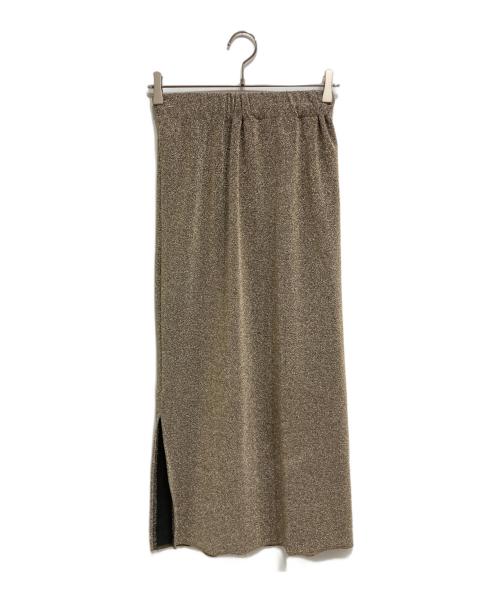 COLLAGE GALLARDAGALANTE（コラージュ ガリャルダガランテ）COLLAGE GALLARDAGALANTE (コラージュ ガリャルダガランテ) ラメカットIラインスカート ゴールド サイズ:Freeの古着・服飾アイテム