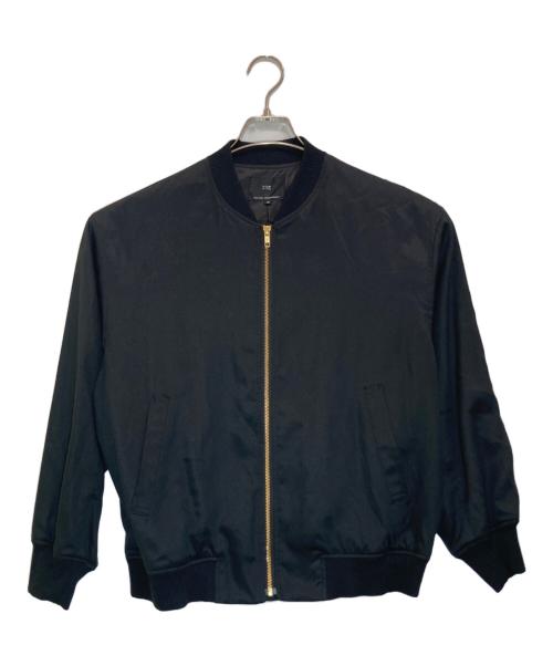 23区（ニジュウサンク）23区 (ニジュウサンク) テンセルレーヨンサテン MA-1 ジャケット ブラック サイズ:38の古着・服飾アイテム