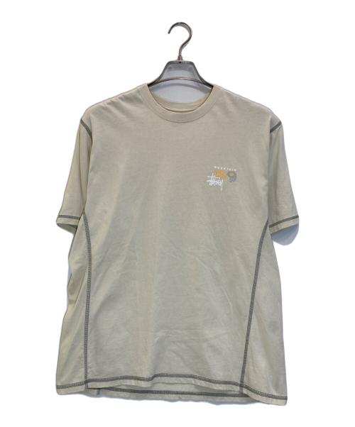 stussy（ステューシー）stussy (ステューシー) MOUNTAIN HARD WEAR (マウンテンハードウェア) プリントTシャツ ベージュ サイズ:Sの古着・服飾アイテム