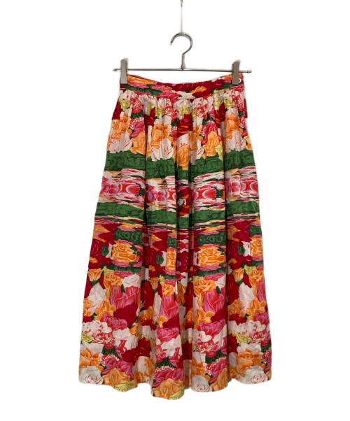 KENZO（ケンゾー）KENZO (ケンゾー) 花柄スカート レッド サイズ:Mの古着・服飾アイテム