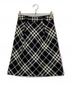 BURBERRY LONDONバーバリーロンドン）の古着「チェックフレアスカート」｜ブラック