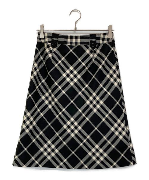 BURBERRY LONDON（バーバリーロンドン）BURBERRY LONDON (バーバリーロンドン) チェックフレアスカート ブラック サイズ:SIZE 36の古着・服飾アイテム