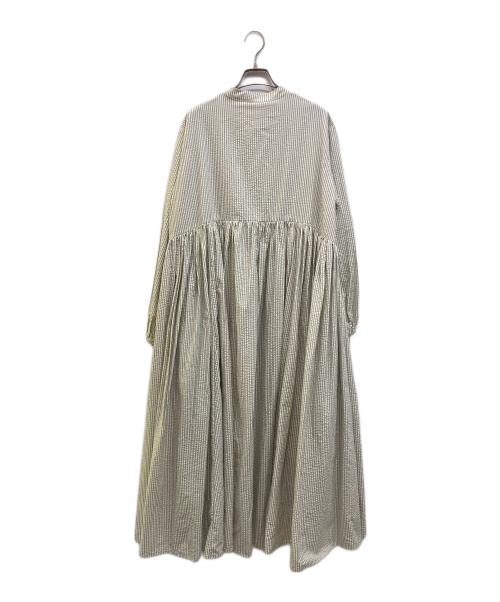 BEARDSLEY（ビアズリー）BEARDSLEY (ビアズリー) ストライプギャザーワンピース アイボリー×ネイビー サイズ:2の古着・服飾アイテム