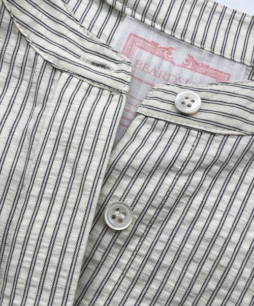 BEARDSLEY（ビアズリー）BEARDSLEY (ビアズリー) ストライプギャザーワンピース アイボリー×ネイビー サイズ:2の古着・服飾アイテム