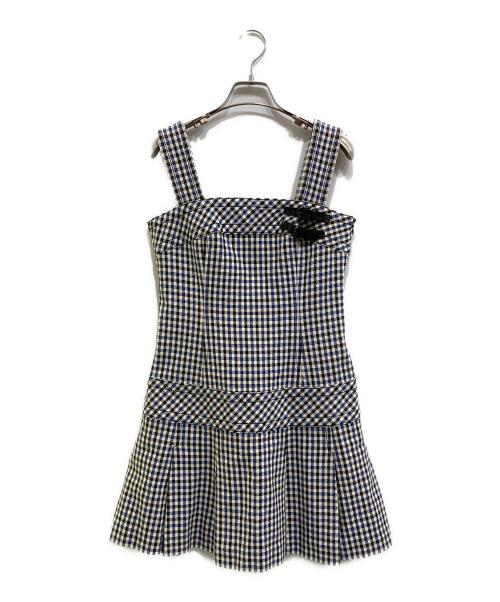 BURBERRY BLUE LABEL（バーバリー ブルー レーベル）BURBERRY BLUE LABEL (バーバリーロンドンブルーレーベル) グレンチェックノースリーブワンピース ブルー×ホワイト サイズ:38の古着・服飾アイテム