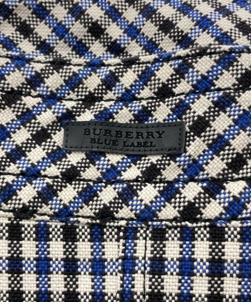 BURBERRY BLUE LABEL（バーバリー ブルー レーベル）BURBERRY BLUE LABEL (バーバリーロンドンブルーレーベル) グレンチェックノースリーブワンピース ブルー×ホワイト サイズ:38の古着・服飾アイテム
