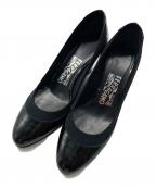Salvatore Ferragamoサルヴァトーレ フェラガモ）の古着「NAVIGLIウェッジソールパンプス」｜ブラック