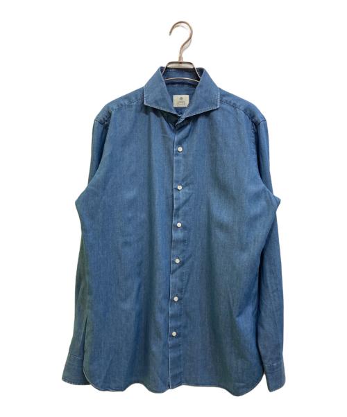 LUIGI BORRELLI（ルイジボレッリ）LUIGI BORRELLI (ルイジボレッリ) コットンダンガリーホリゾンタルカラーカジュアルシャツ インディゴ サイズ: 15 1/2-400の古着・服飾アイテム