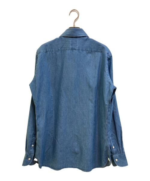 LUIGI BORRELLI（ルイジボレッリ）LUIGI BORRELLI (ルイジボレッリ) コットンダンガリーホリゾンタルカラーカジュアルシャツ インディゴ サイズ: 15 1/2-400の古着・服飾アイテム