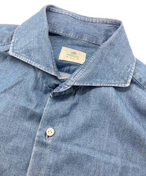 LUIGI BORRELLI（ルイジボレッリ）LUIGI BORRELLI (ルイジボレッリ) コットンダンガリーホリゾンタルカラーカジュアルシャツ インディゴ サイズ: 15 1/2-400の古着・服飾アイテム