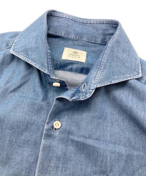 LUIGI BORRELLI（ルイジボレッリ）LUIGI BORRELLI (ルイジボレッリ) コットンダンガリーホリゾンタルカラーカジュアルシャツ インディゴ サイズ: 15 1/2-400の古着・服飾アイテム