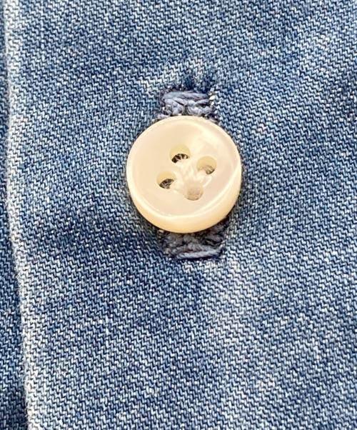 LUIGI BORRELLI（ルイジボレッリ）LUIGI BORRELLI (ルイジボレッリ) コットンダンガリーホリゾンタルカラーカジュアルシャツ インディゴ サイズ: 15 1/2-400の古着・服飾アイテム