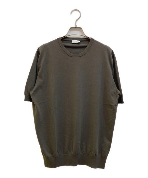 RING JACKET Napoli（リングジャケット ナポリ）RING JACKET Napoli (リングジャケット ナポリ) ハイゲージコットンS/Sニット ブラウン サイズ:3の古着・服飾アイテム