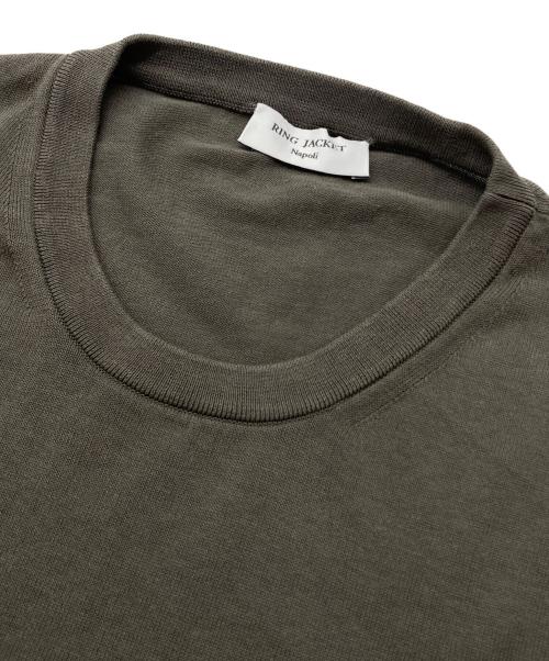 RING JACKET Napoli（リングジャケット ナポリ）RING JACKET Napoli (リングジャケット ナポリ) ハイゲージコットンS/Sニット ブラウン サイズ:3の古着・服飾アイテム