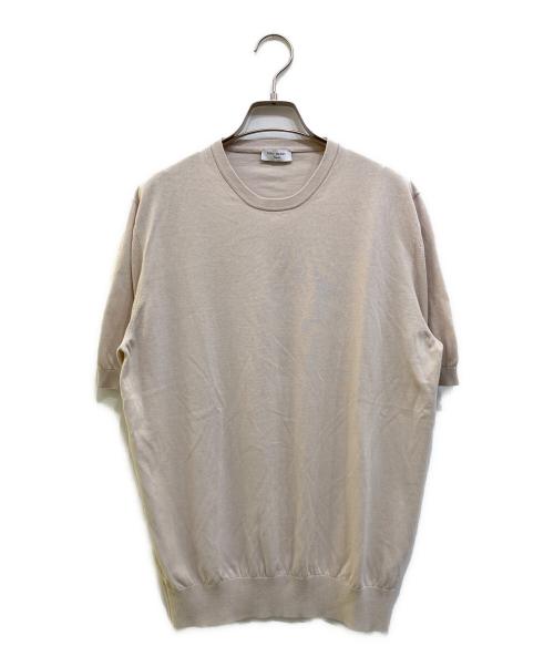 RING JACKET Napoli（リングジャケット ナポリ）RING JACKET Napoli (リングジャケット ナポリ) ハイゲージコットンS/Sニット アイボリー サイズ:3の古着・服飾アイテム