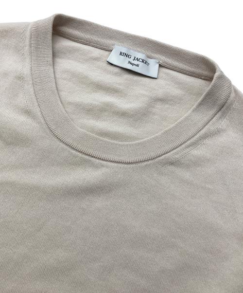 RING JACKET Napoli（リングジャケット ナポリ）RING JACKET Napoli (リングジャケット ナポリ) ハイゲージコットンS/Sニット アイボリー サイズ:3の古着・服飾アイテム