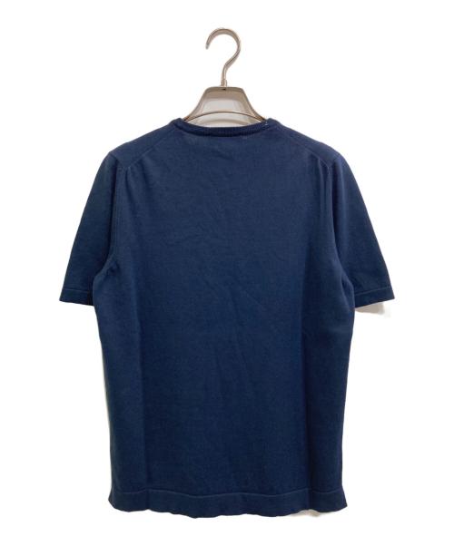 GRAN SASSO（グランサッソ）GRAN SASSO (グランサッソ) 12ゲージソフトコットンS/Sクルーネックニット ネイビー サイズ:46の古着・服飾アイテム