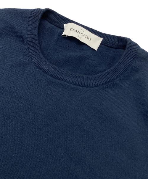 GRAN SASSO（グランサッソ）GRAN SASSO (グランサッソ) 12ゲージソフトコットンS/Sクルーネックニット ネイビー サイズ:46の古着・服飾アイテム