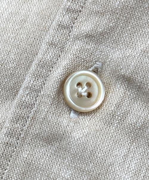 LUIGI BORRELLI（ルイジボレッリ）LUIGI BORRELLI (ルイジボレッリ) リネンコットンポプリンイタリアンカラーカジュアルシャツ ベージュ サイズ:Mの古着・服飾アイテム