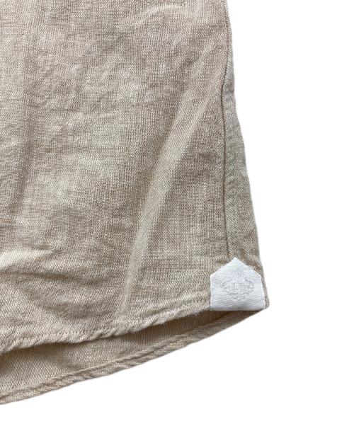 LUIGI BORRELLI（ルイジボレッリ）LUIGI BORRELLI (ルイジボレッリ) リネンコットンポプリンイタリアンカラーカジュアルシャツ ベージュ サイズ:Mの古着・服飾アイテム