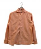 LUIGI BORRELLIルイジボレッリ）の古着「コットンオックスイタリアンカラーシャツ」｜オレンジ