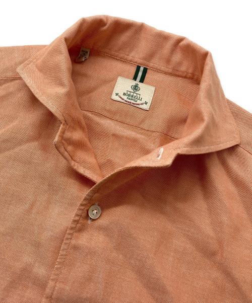 LUIGI BORRELLI（ルイジボレッリ）LUIGI BORRELLI (ルイジボレッリ) コットンオックスイタリアンカラーシャツ オレンジ サイズ:Lの古着・服飾アイテム