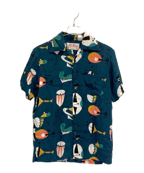 Aloha Blossom（アロハブロッサム）Aloha Blossom (アロハブロッサム) ATOMIC NAVY オープンカラーシャツ ネイビー サイズ:40の古着・服飾アイテム