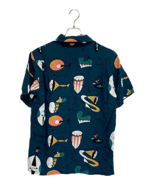 Aloha Blossom（アロハブロッサム）Aloha Blossom (アロハブロッサム) ATOMIC NAVY オープンカラーシャツ ネイビー サイズ:40の古着・服飾アイテム