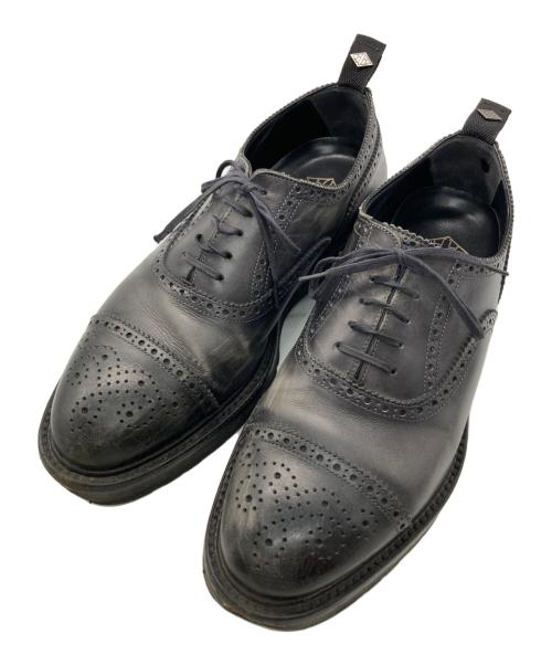 W.H（ダブルエイチ）W.H (ダブルエイチ) nano・universe (ナノ・ユニバース) セミブローグシューズ ブラック サイズ: 7.5の古着・服飾アイテム