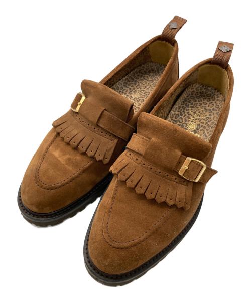 W.H（ダブルエイチ）W.H (ダブルエイチ) nano・universe (ナノ・ユニバース) スウェードローファー ブラウン サイズ: 7.5の古着・服飾アイテム