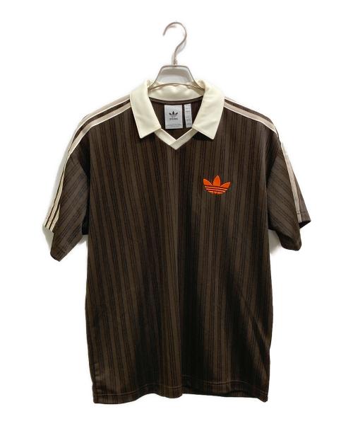 adidas（アディダス）adidas (アディダス) U FOOTBALL JERSEY TEE ブラウン サイズ:Ⅿの古着・服飾アイテム