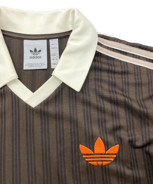 adidas（アディダス）adidas (アディダス) U FOOTBALL JERSEY TEE ブラウン サイズ:Ⅿの古着・服飾アイテム